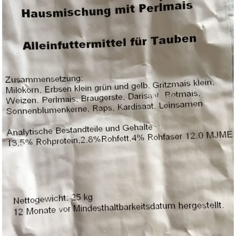 Alfana Hausmischung Taubenfutter 25 kg mit Perlmais und Leinsamen – Detailbild 1 – jetzt kaufen bei Stadtmühle Waldenbuch