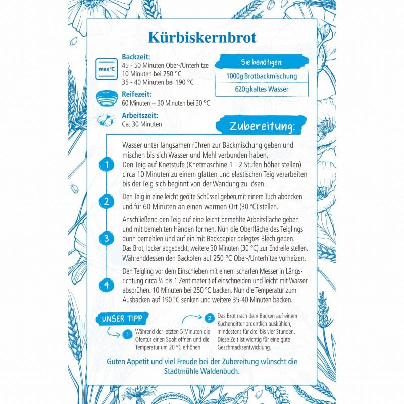Kürbiskernbrot | Brotbackmischung – Detailbild 1 – jetzt kaufen bei Stadtmühle Waldenbuch