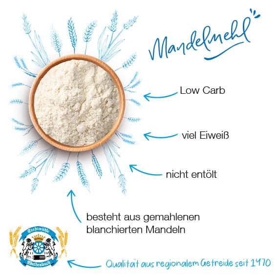 Mandelmehl, naturbelassen - nicht entölt, 1kg – Detailbild 1 – jetzt kaufen bei Stadtmühle Waldenbuch
