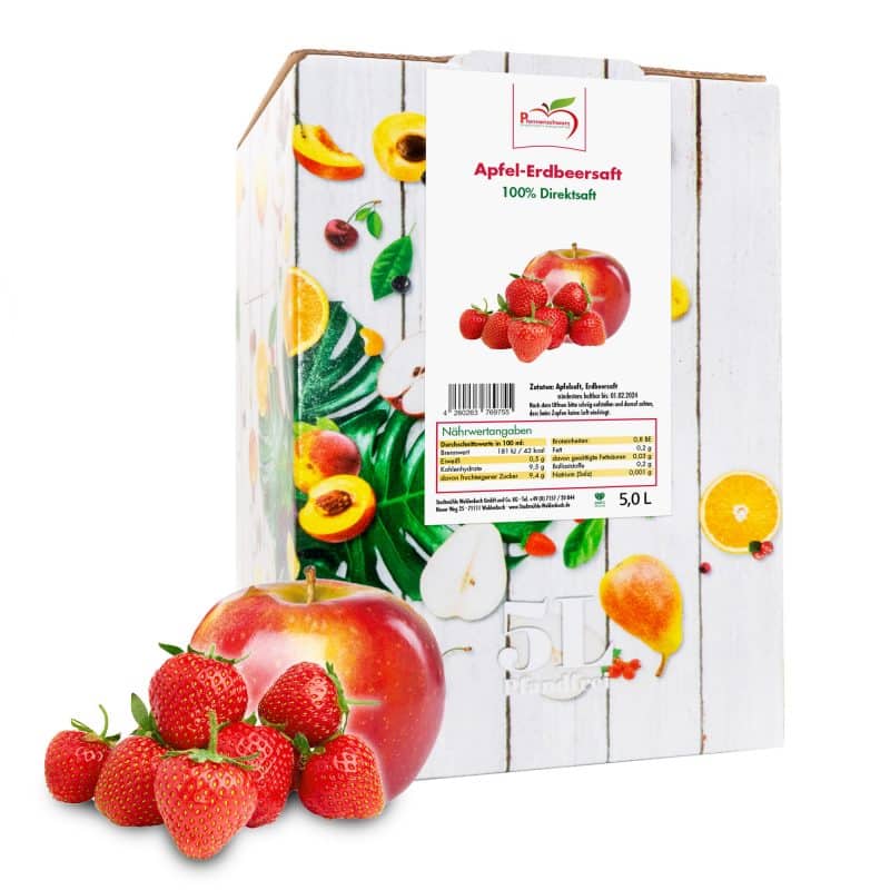 Verpackung Apfel-Erdbeersaft