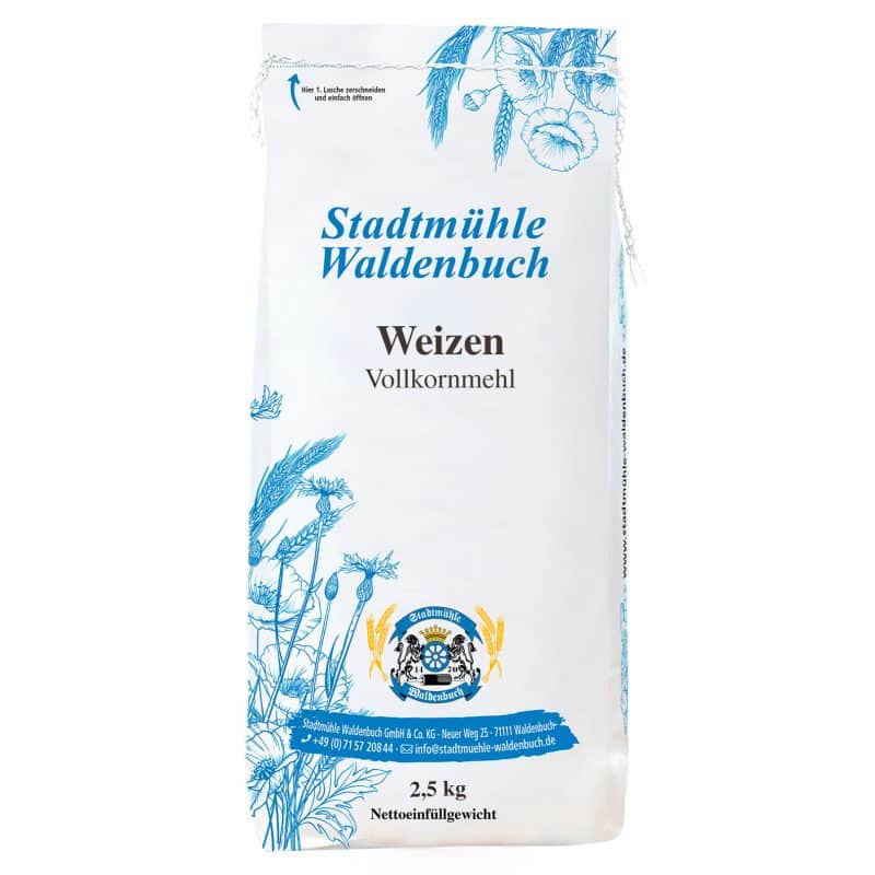 Weizenvollkornmehl - 2.5 kg – jetzt kaufen bei Stadtmühle Waldenbuch