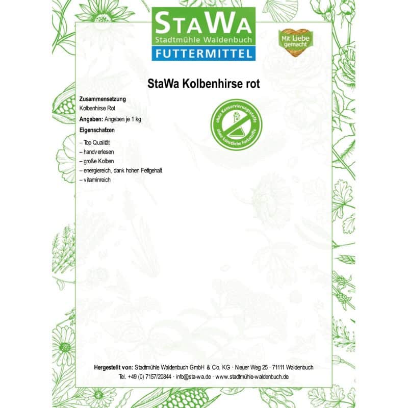 StaWa Kolbenhirse rot | Top-Qualität handverlesen – Detailbild 1 – jetzt kaufen bei Stadtmühle Waldenbuch