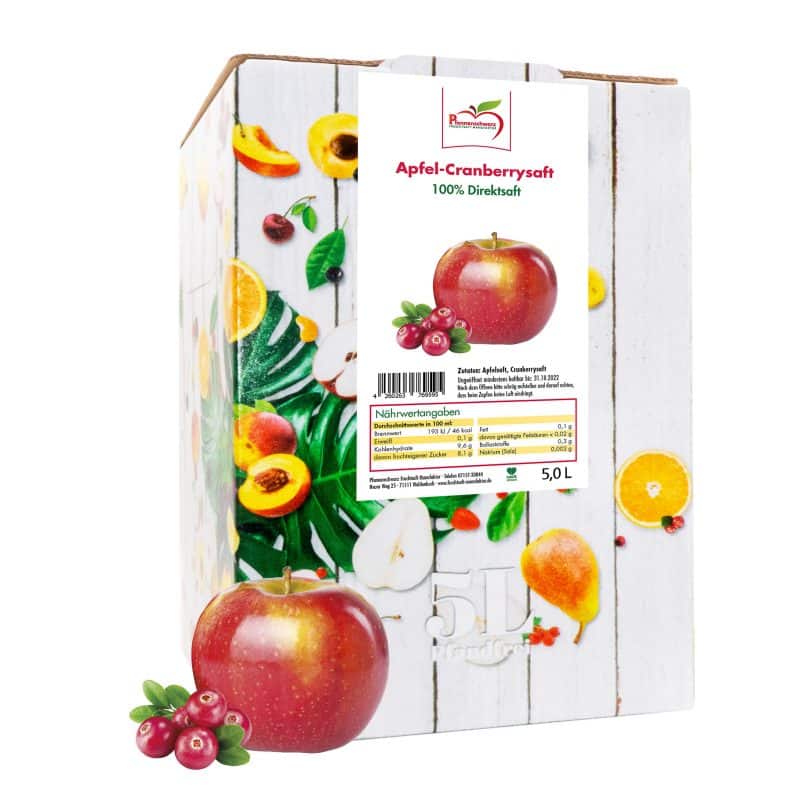 Apfel-Cranberrysaft Verpackung