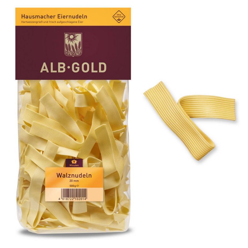 ALB-GOLD Walznudeln 20 mm gerillt - 500 g – jetzt kaufen bei Stadtmühle Waldenbuch Onlineshop