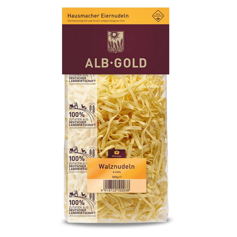 ALB-GOLD Walznudeln 4 mm gerillt – jetzt kaufen bei Stadtmühle Waldenbuch