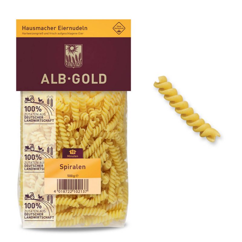 ALB-GOLD Spiralen 250 g - 250 g – jetzt kaufen bei Stadtmühle Waldenbuch