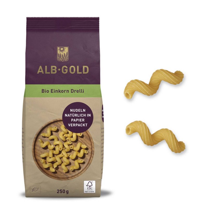 ALB-GOLD Bio Urgetreide Pasta Einkorn Drelli - 250 g – jetzt kaufen bei Stadtmühle Waldenbuch Onlineshop