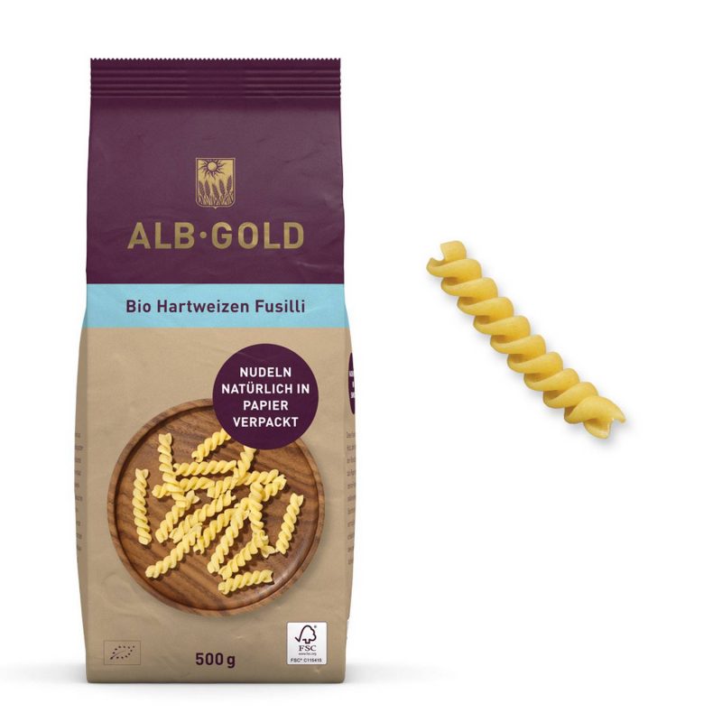 ALB-GOLD Bio Hartweizen Pasta Fusilli - 500 g – jetzt kaufen bei Stadtmühle Waldenbuch Onlineshop