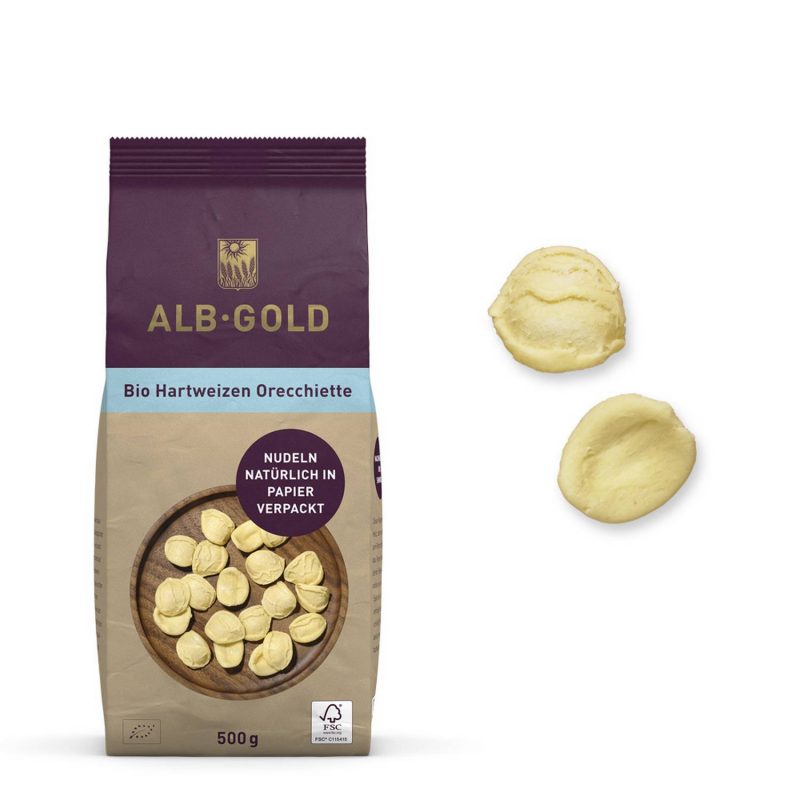 ALB-GOLD Bio Hartweizen Pasta Orecchiette – jetzt kaufen bei Stadtmühle Waldenbuch Onlineshop