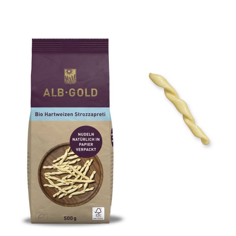 ALB-GOLD Bio Hartweizen Pasta Strozzapreti – jetzt kaufen bei Stadtmühle Waldenbuch Onlineshop