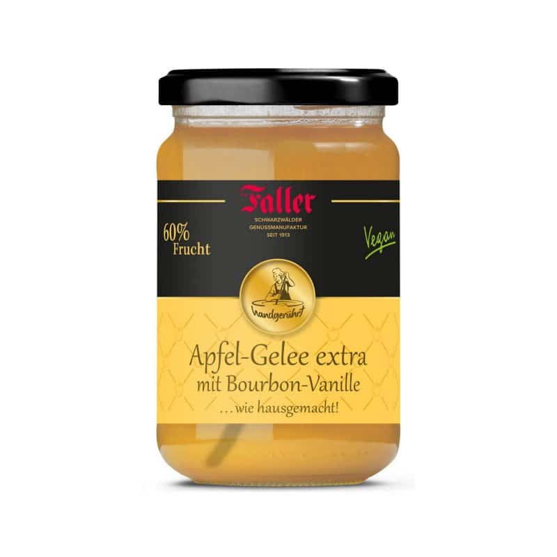 Faller Apfel-Gelee mit Original Bourbon Vanille 330g, wie hausgemacht! mit 60% Frucht – jetzt kaufen bei Stadtmühle Waldenbuch