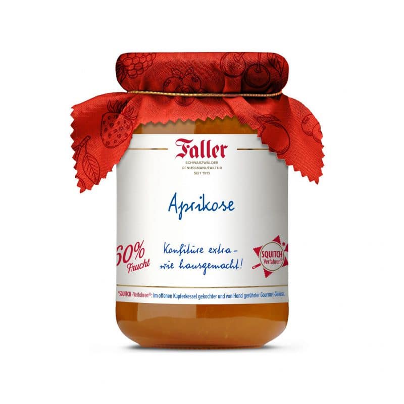 Faller Aprikosen-Konfitüre 330g, wie hausgemacht! mit 60% Frucht – jetzt kaufen bei Stadtmühle Waldenbuch Onlineshop