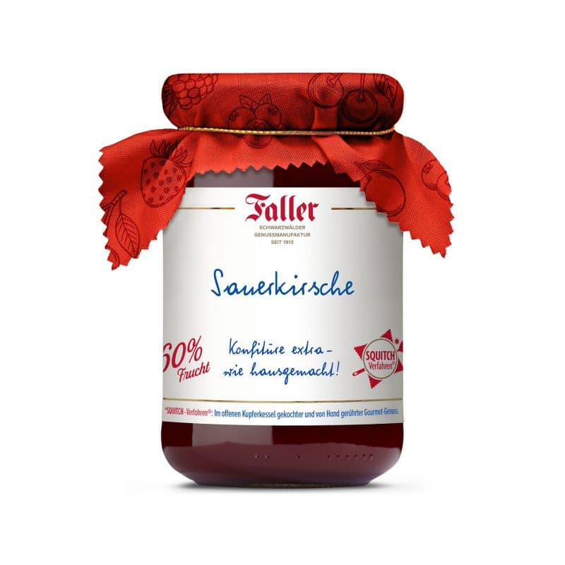 Faller Sauerkirsch-Konfitüre extra 330g, wie hausgemacht! mit 60% Frucht – jetzt kaufen bei Stadtmühle Waldenbuch