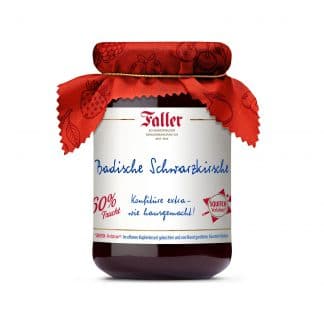 Faller Badische Schwarzkirsch-Konfitüre extra 330g, wie hausgemacht! mit 60% Frucht – jetzt kaufen bei Stadtmühle Waldenbuch Onlineshop