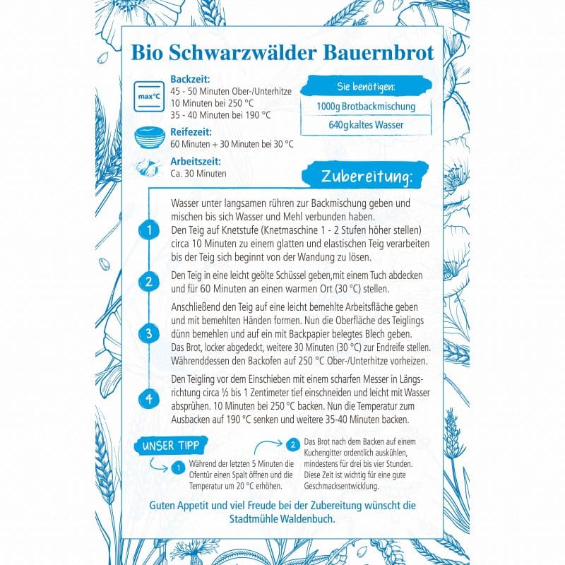 Bio Schwarzwälder Bauernbrot | Brotbackmischung – Detailbild 1 – jetzt kaufen bei Stadtmühle Waldenbuch