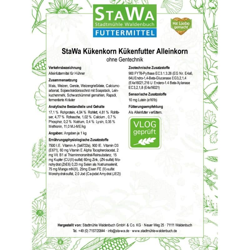 StaWa Kükenkorn Kükenfutter Alleinkorn – Detailbild 2 – jetzt kaufen bei Stadtmühle Waldenbuch Onlineshop