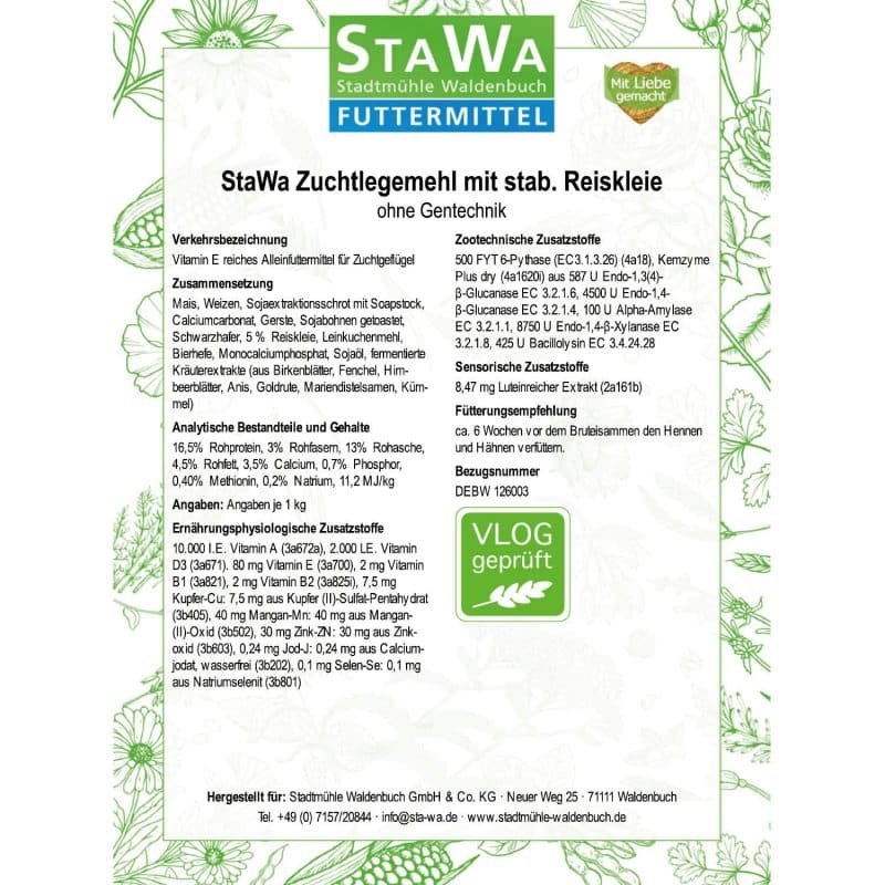 StaWa Zuchtlegemehl | Alleinfutter | ideal für Rassehühner – Detailbild 3 – jetzt kaufen bei Stadtmühle Waldenbuch Onlineshop