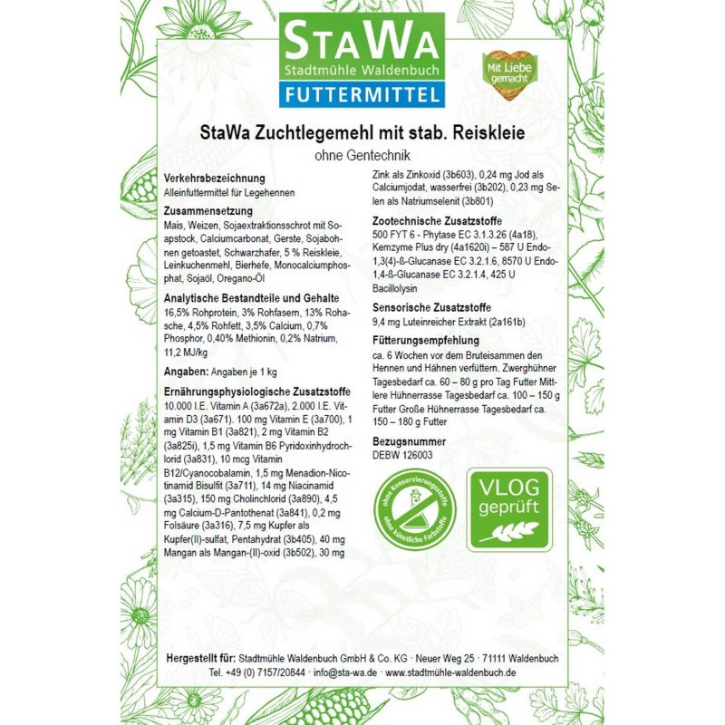 StaWa Zuchtlegemehl | Ideal für Rassehühner | Alleinfutter – Detailbild 2 – jetzt kaufen bei Stadtmühle Waldenbuch