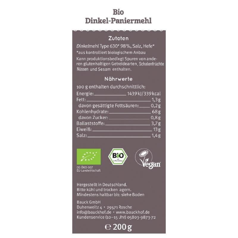 Bio Dinkel Paniermehl 200g – jetzt kaufen bei Stadtmühle Waldenbuch