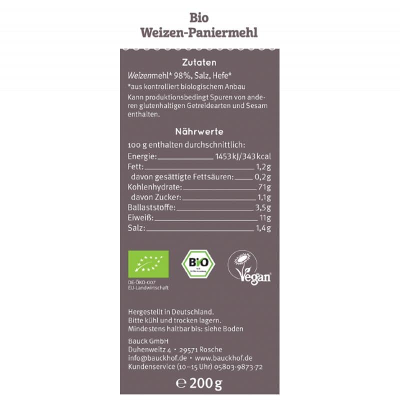 Bio Weizen Paniermehl 200g – Detailbild 1 – jetzt kaufen bei Stadtmühle Waldenbuch