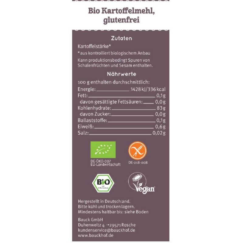 Bio Kartoffelmehl Stärke 250g – Detailbild 1 – jetzt kaufen bei Stadtmühle Waldenbuch