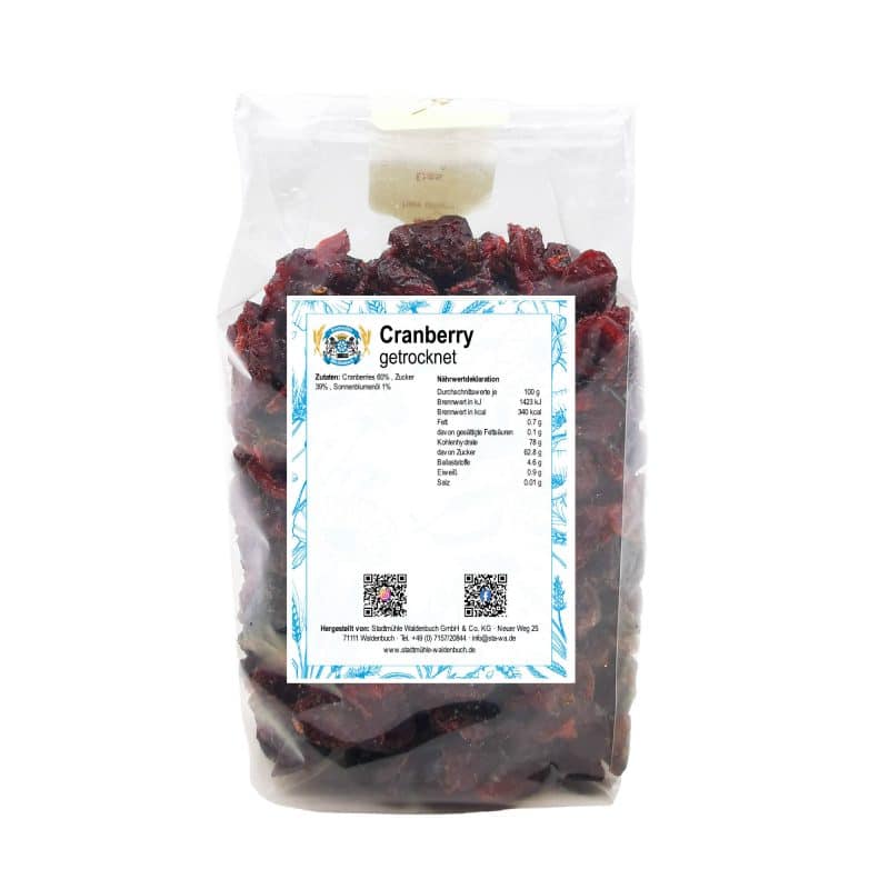 Cranberry getrocknet – jetzt kaufen bei Stadtmühle Waldenbuch