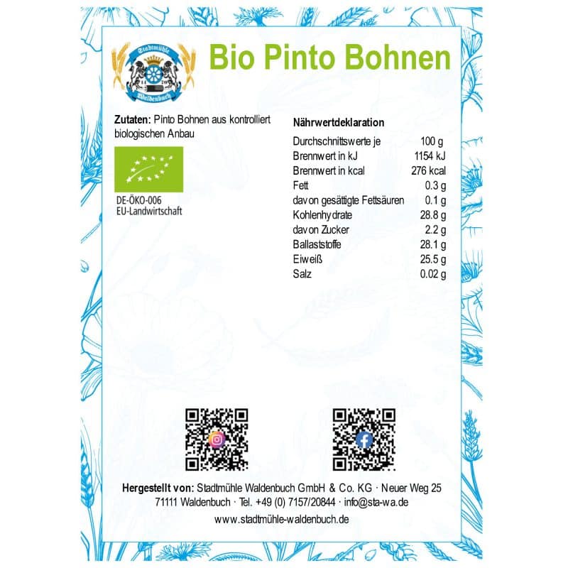 Bio Pinto Bohnen – Detailbild 2 – jetzt kaufen bei Stadtmühle Waldenbuch