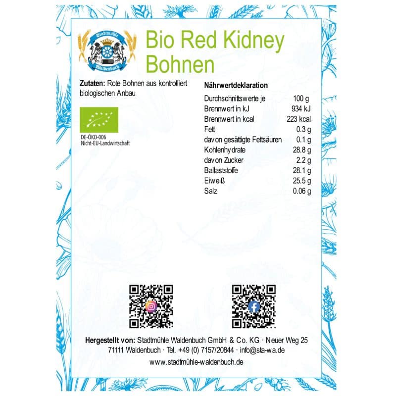 Bio Red Kidney Bohnen – Detailbild 2 – jetzt kaufen bei Stadtmühle Waldenbuch
