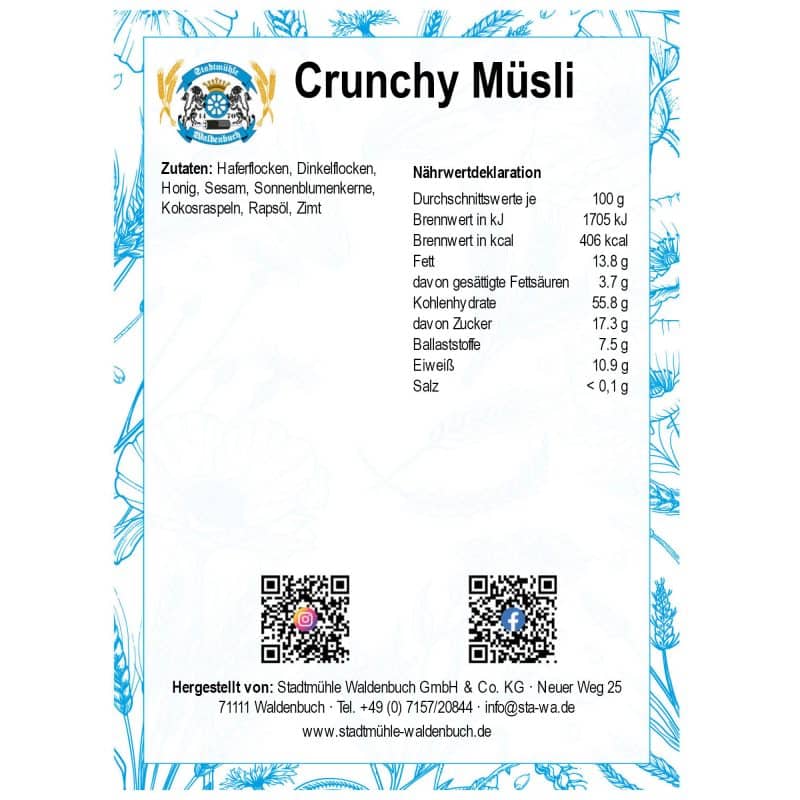 Crunchy Müsli – Detailbild 2 – jetzt kaufen bei Stadtmühle Waldenbuch