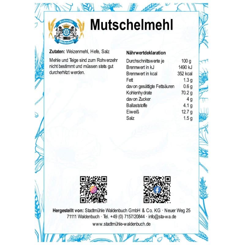 Mutschelmehl – Detailbild 2 – jetzt kaufen bei Stadtmühle Waldenbuch