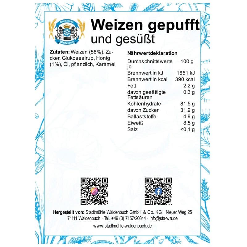 Weizen gepufft – Detailbild 2 – jetzt kaufen bei Stadtmühle Waldenbuch