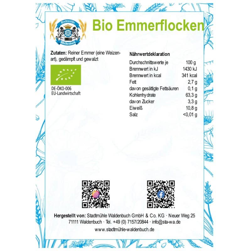 Bio Emmerflocken – Detailbild 2 – jetzt kaufen bei Stadtmühle Waldenbuch