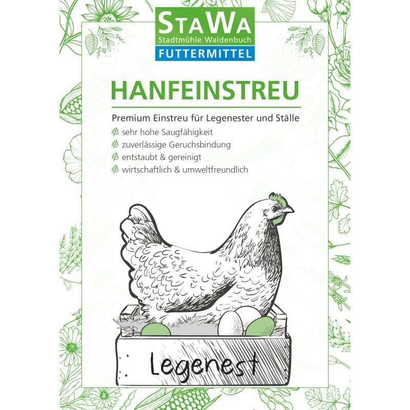 StaWa Hanfeinstreu für Hühner, Pferde und Nager – Detailbild 1 – jetzt kaufen bei Stadtmühle Waldenbuch