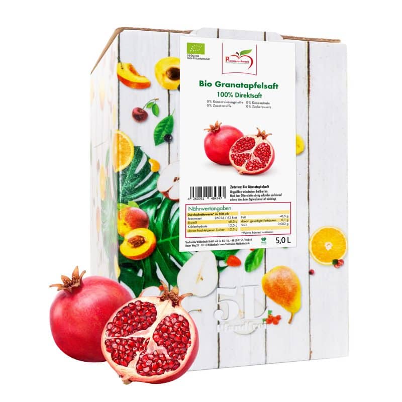 Bio Granatapfelsaft 100% Direktsaft Bag in Box 5 L – jetzt kaufen bei Stadtmühle Waldenbuch