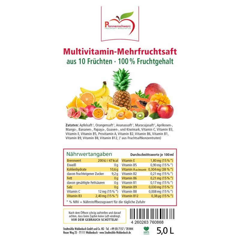 Multivitaminsaft Bag in Box 5 L – Detailbild 1 – jetzt kaufen bei Stadtmühle Waldenbuch